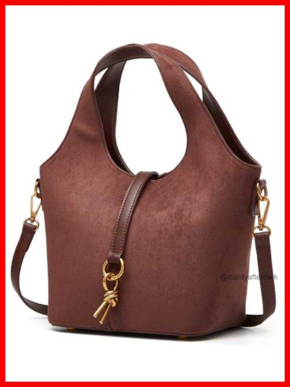 PU Leather Bucket Bag Hobo Shoulder Crossbody Small Handbag Purse